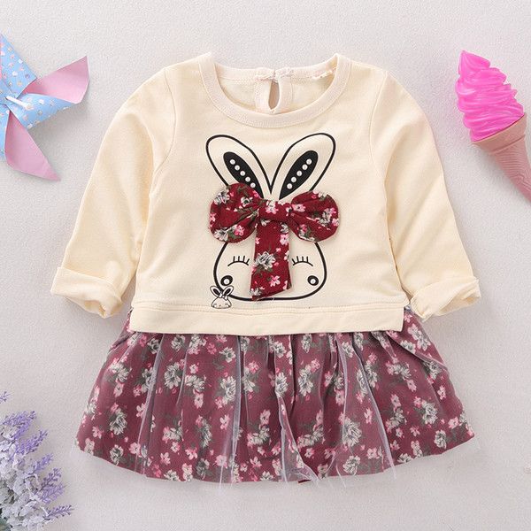 Autumn children female children 0-1-3-5 years old baby girl skirt dress long sleeved women age chil Q119-CJWJYEYE00222