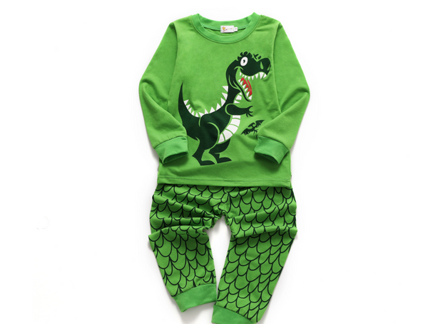 Color: Grass green, Size: 110cm - Boys and girls white gray motorcycle, cotton long sleeve round ne Q119-CJWJNHNT00497-Grass green-110cm