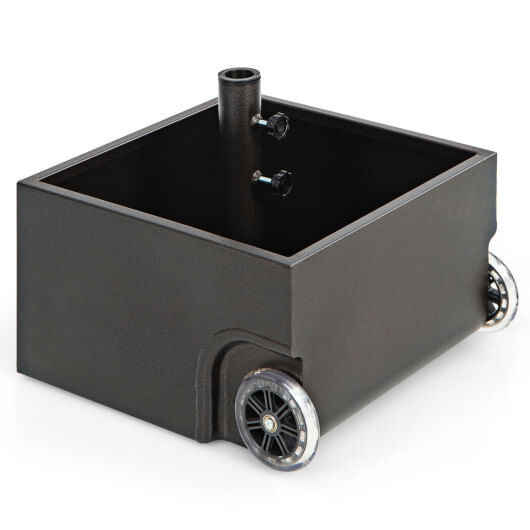150 Pounds Patio Umbrella Base Stand Wheels Planter Outdoor-Black - Color: Black D681-NP10614