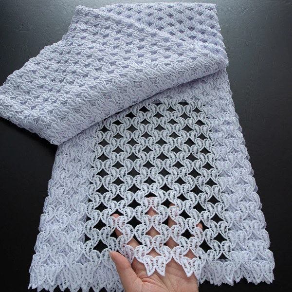 Color: BROWN, Width: 120cm, Length: 5 yards - 2025 Guipure Lace Fabric High Quality 5 Yards Knitted F640-12000043699507885