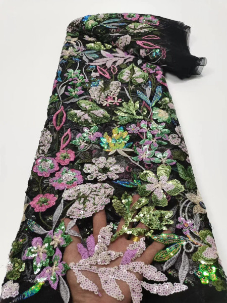 Color: pink, Width: 120cm, length: 5 yards - Latest Classic Superior Quality Elegant Embroidery Hea F640-12000028670646585