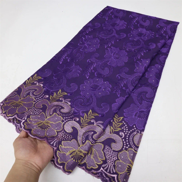 Color: black, Length: 5 yards, Width: 120cm - Latest Dry Cotton African Lace Fabric High Quality 20 F640-12000037078864486