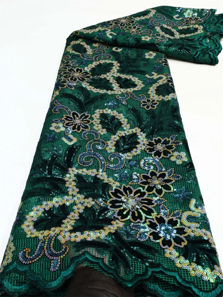 Color: Blue, length: 5 yards, Width: 120cm - African Velvet Lace Fabric, High Quality Elegant Niger F640-12000040330660628