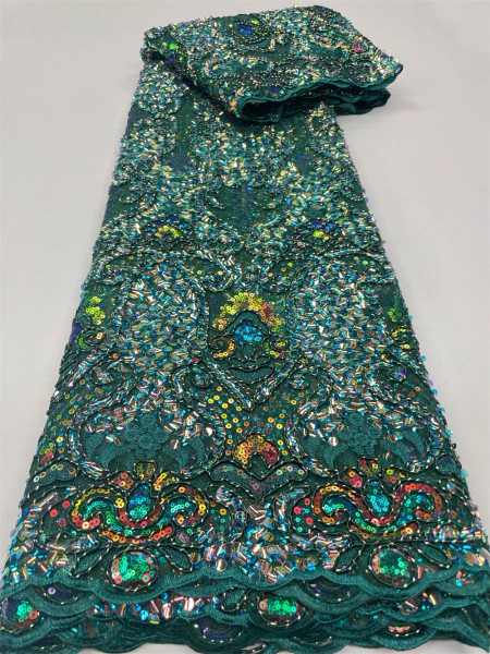 Color: PURPLE, length: 3 YARDS, Width: 120cm - 2023 High Quality French Mesh Embroidery Sequins Lac F640-12000034343182299