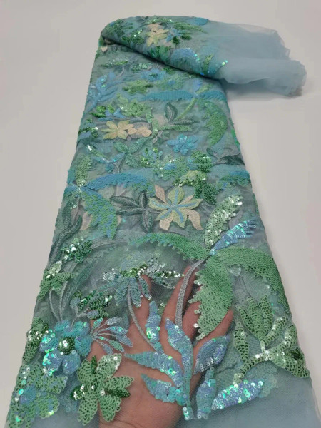 Color: PURPLE, Width: 120cm, length: 5 yards - Latest Classic Superior Quality Elegant Embroidery H F640-12000031981482688