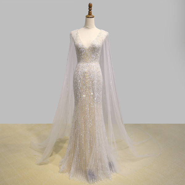 Women's Fashionable Personalized Shawl Evening Dress Q119-CJLY1687099