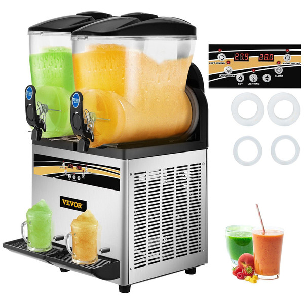 Margarita Machine, 15Lx2 Tank Commercial Slushy Machine, Slushie Machine 1000W, Commercial Margari E415-SY15L800W110V5OD0V1  Margarita Machine, 15Lx2 Tank Commercial Slushy Machine, Slushie Machine 1000W, Commercial Margari E415-SY15L800W110V5OD0V1
