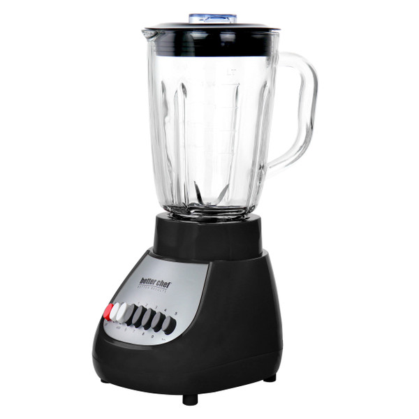 Better Chef 10 Speed 350 Watt Glass Jar Blender in Black D970-IM-618GB