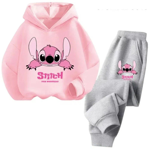 Color: black, Kid Size: 6 - Children Hoodies Stitch Kawaii Fashion Pullover Sweatshirt Anime Trucks F640-12000043623475733