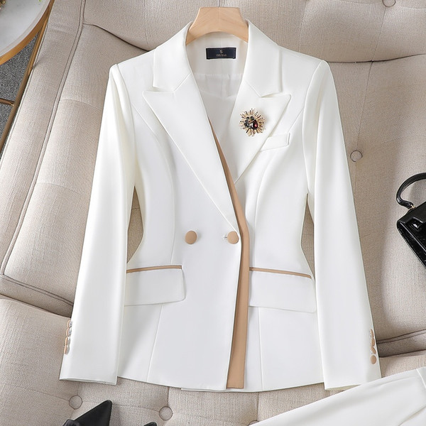 Color: White Suit, Size: XXXL - Niche Temperament White Collar For Business Enterprises Suit Women Q119-CJLS214013334HS