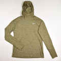 This is a long sleeve activewear shirt by Nike, Size M., with a hood.