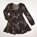 Women's Black Floral Sheer Dress, Size 2