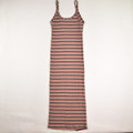 Women's Tan and Brown Stripe Knit Midi Dress, Size S