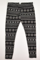 Women's Winter Pajama Bottoms, Black and White Snowflake Design