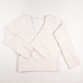 Women's Cream Crossover Sweater, Size S