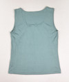 Women's Green Silky Sleeveless Shirt, Size MP