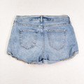 Women's Blue Denim Cuffed Boyfriend Shorts, Size 4