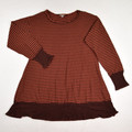 This is a long sleeve, brown and black stripe dress, by Syzygy, size M
