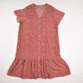 This red bean paste color button front dress is a size S.