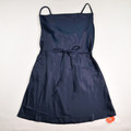This Navy Blue Satin Dress by Cider is a size 0XL.