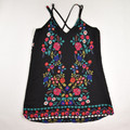 Women's Black Floral Spaghetti Strap Dress, Size L