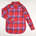 Women's Red Plaid Flannel Shirt, Size M