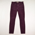 These purple true skinny corduroy jeans by Gap are a size 26R.