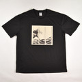 This black t-shirt, size L, has an ocean decal on the front.