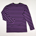 Women's Purple and Black Stripe Shirt, Size L