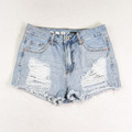 These distressed denim shorts by S.O.N.G. are a size 9.