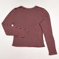 Women's Burgundy and White Stripe Knit Shirt, Size XL