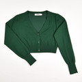 This green, lightweight short cardigan by Aibrou is a size L.