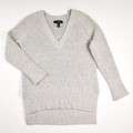 This grey v-neck sweater by Forever 21 has a longer back, and is a size S.