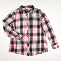 This women's pink and black flannel shirt by Great Northwest Indigo is a size L.
