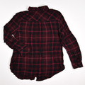 Women's Burgundy Plaid Flannel Shirt, Size M