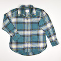 This teal women's flannel boyfriend fit shirt by American Eagle is a size XS.