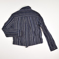 Women's Blue Stripe Tie Front Blouse, Size M