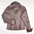 Women's Taupe Ruffle Front Blouse, Size M
