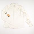 Women's Long Sleeve Silky Cream Blouse, Size M