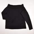 This black, cowl neck knit sweatshirt by Athleta is a Size L.