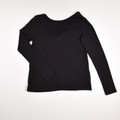 Women's Black Knit Long Sleeve Shirt, Size S