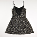 Women's Black and Gold Lace Blouse, Size XS