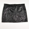 Women's Black Faux Leather Skirt, Size 18