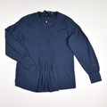 Women's Long Sleeve, Pleat Front, Navy Silky Blouse Size XS