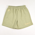 This is a pair of moss green sweat shorts by Bumble, Size L.