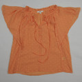 Women's Sheer Orange with White Polka Dots Blouse, Size M