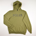This olive green pullover hoodie by Poler is a size M.