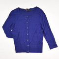 Women's Lightweight Purple Waist Length Cardigan Sweater, Size S