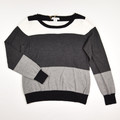 Women's Lightweight Black and Grey Striped Sweater