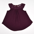 Women's Plum Lace Bodice Knit Top, Size S